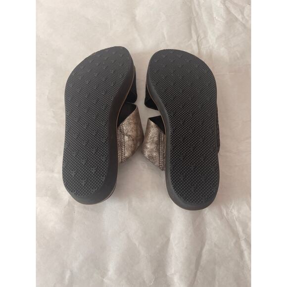 Trask Codi Crossover Leather Slip On Slide Black Silver Women’s Sandal Size 7 - Picture 6 of 6